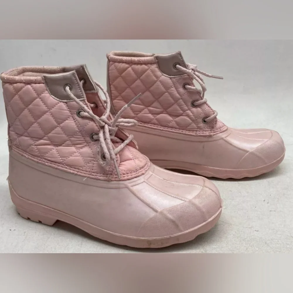 Sperry Saltwater Quilted Port Boots Youth Size 6 Pre-owned Good MSRP $75